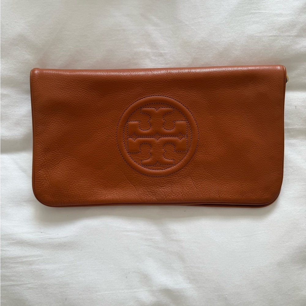 Tory Burch Brown Leather Clutch